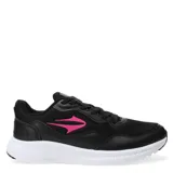 Championes de mujer con diseño deportivo en color negro y detalles en fucsia, ideales para actividades diarias.