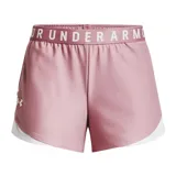 Short deportivo Under Armour color rosa con cintura elástica con logo de la marca en blanco y detalle de paneles laterales blancos.