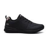 Championes Skechers Bobs Sport Milano, color negro con detalles en rosa metalizado en el talón y el logo. Capellada sintética perforada y plantilla Skechers Memory Foam.