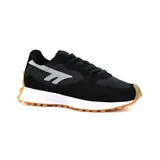 Championes Hi-Tec Power Cer de color negro con detalles en gris y suela blanca con detalles en marrón.