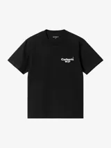 Camiseta blanca de algodón orgánico, corte holgado y logo de Carhartt WIP estampado en el pecho.