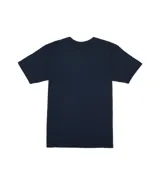 Remera azul marino de manga corta con logo de Volcom estampado en blanco en el pecho.