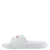 Chancletas Umbro Locker Room color lila con logo blanco.