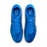 Championes de fútbol Nike Legend 10 Pro Fg, color azul con detalles en blanco y negro.