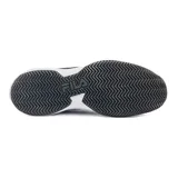 Championes de tenis Fila Champion Winner Clay, color negro con detalles dorados y suela blanca.