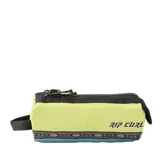 Cartuchera Rip Curl con diseño color block en verde, negro y turquesa, con logo estampado y cierre con cremallera.