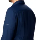 Camisa de manga larga Columbia Silver Ridge 2.0 para hombre, color azul marino. Confeccionada con tecnología Omni-Shade UPF 50 para protección solar y Omni-Wick para absorción de humedad y secado rápido. Cuenta con ventilación, mangas enrollables con soportes y dos bolsillos en el pecho.