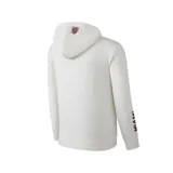Canguro blanco con capucha y cordones ajustables. Estampado frontal con el logo del Inter de Miami en negro y rosa.