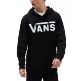 Campera negra con cierre, capucha y logo blanco de Vans estampado en el pecho.