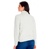 Campera polar Caterpillar para mujer, color violeta, con cierre frontal completo, cuello alto y bolsillos laterales.