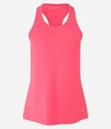 Musculosa deportiva roja de microfibra con perforaciones y espalda estilo nadador.