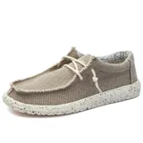 Zapatos casuales color gris con diseño de lona y suela blanca con textura.