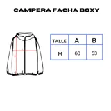 Campera boxy de corte regulable en la cintura, disponible en negro y gris jaspeado, con cierre frontal.
