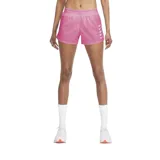 Short deportivo Nike de mujer color rosa, con cintura elástica y logo Swoosh estampado en el lateral.