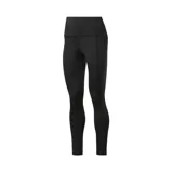Calza de entrenamiento negra de Reebok, confeccionada en tejido que repele el sudor y con corte alto.