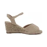 Sandalia negra con taco corrido de 6 cm de altura.