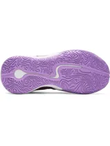 Championes de básquet unisex, color lila con detalles en verde y suela violeta.