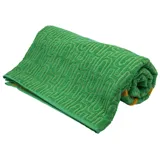 Toalla de playa rectangular azul marino con logo de Havaianas en rojo.