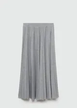 Falda midi plisada color gris, con cintura elástica.