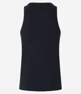 Musculosa de hombre color beige, de algodón acanalado, sin estampa y con cuello redondo.