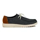 Zapato casual acordonado color caramelo con detalles en multicolor y suela cómoda.