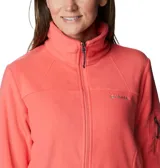 Campera polar Columbia Fast Trek II Jacket, color celeste, con cierre frontal completo, cuello alto y bolsillos laterales con cierre.
