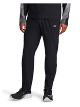 Pantalón de running negro impermeable y transpirable, con logo de la marca en gris.