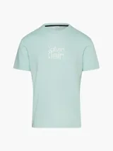 Remera verde agua de algodón orgánico con logo de Calvin Klein estampado en el pecho.