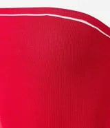 Body marrón de rib sin breteles con detalle contrastante en el escote.