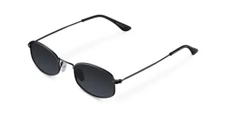Lentes de sol rectangulares negros con armazón de acero inoxidable y lentes polarizados japoneses antirayaduras con protección UV400.