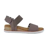 Sandalia Skechers BOBS Desert Kiss - Poppy Bloom color beige, con tiras de tejido elástico y plantilla Memory Foam.