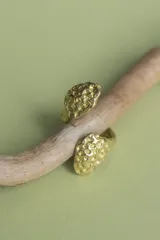 Anillo dorado con diseño de coral marino.