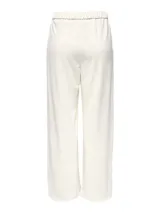 Pantalón wide leg color blanco, de punto con bolsillos delanteros. Confeccionado en tejido elástico con mezcla de poliéster y elastano.