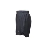Short de running negro con cintura elástica, calzoncillo interior de malla y bolsillo interno.