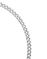 Cadena de eslabones cubanos plateada.