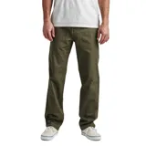 Pantalón verde de corte recto con bolsillos frontales y traseros.