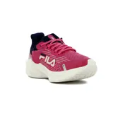 Zapatillas deportivas de running color magenta y navy, con detalles plateados.