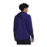 Buzo Under Armour Rival Terry de hombre, color gris jaspeado, con capucha y cordones ajustables. Logo de la marca estampado en el pecho.