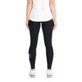 Calza larga deportiva New Balance Essentials Cotton Spandex Tight, color negro, con cintura alta y logo estampado en la pantorrilla.