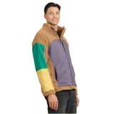 Campera Rusty Baffin marrón con paneles en color lila, verde y amarillo.