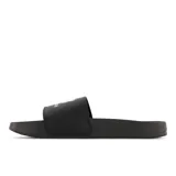 Ojotas deportivas negras con tira sintética y diseño fresco, ideales para uso casual, con amortiguación EVA para mayor comodidad.