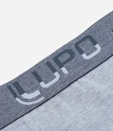 Bóxer masculino liso color gris, marca Lupo, confeccionado en algodón y elastano.