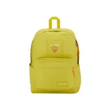Mochila Jansport SuperBreak Plus FX color verde lima, con compartimento principal con división para laptop de hasta 15 pulgadas, bolsillo frontal, compartimento lateral para botella, espalda y cargaderas acolchadas.