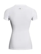 Remera deportiva blanca Under Armour HG OG Compression de manga corta y calce ajustado, con logo negro en el pecho.