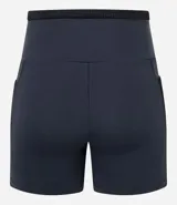 Bermuda deportiva de poliamida color borgoña, con cintura alta texturizada y bolsillos laterales.