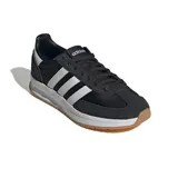Championes Adidas Run 70s 2.0, color negro con detalles en blanco y suela marrón.