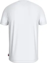 Remera blanca de algodón con cuello redondo y logo de Tommy Hilfiger bordado en el pecho.