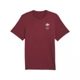 Remera Adidas color bordó con logo del trifolio sombreado en el pecho.