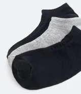 Kit de 3 pares de medias blancas de algodón, corte bajo.