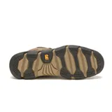 Bota de media caña color marrón con detalles en amarillo. Fabricada en nobuk engrasado con forro de malla de nailon suave y transpirable. Cuenta con plantilla de espuma acolchada, entresuela de EVA duradera y ligera, y suela de goma para tracción.